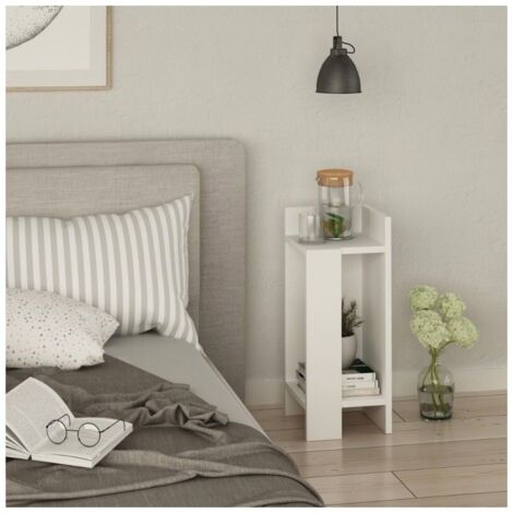 Tavolino comodino di design Elos colore bianco 27x25x60h destro