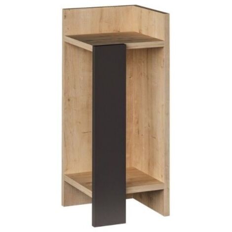 Tavolino comodino di design Elos colore rovere oak pannello antracite 27x25x60h destro