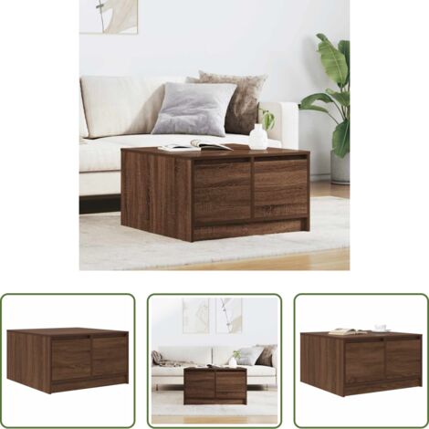 Tavolino con cassetti -  Tavolino da Salotto con Cassetti Rovere Marrone 70,5x70x40 cm