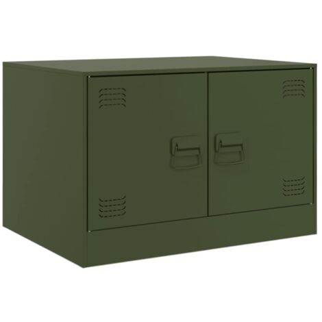 Tavolino con due ante 67 x 50 x 44 cm acciaio verde DEC040197