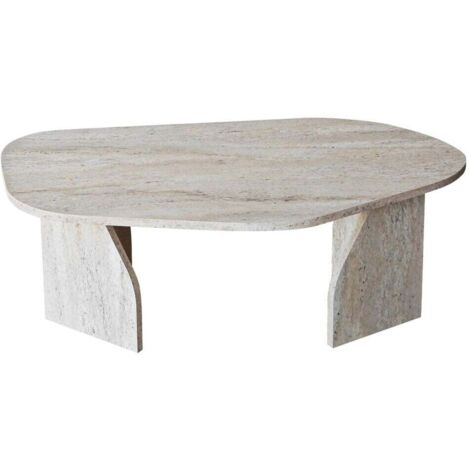 Tavolino con piano di forma organica e gambe larghe L105 cm - ROCK
