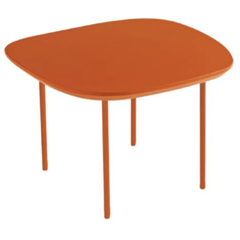 Tavolino con piano sagomato in legno Ruggine e base in metallo - FLUX Small