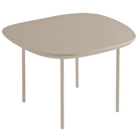 Tavolino con piano sagomato in legno Tortora e base in metallo - FLUX Small