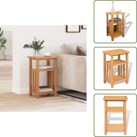 Tavolino con ripiano - vidaXL Tavolino da Salotto con Ripiano 27x35x55 cm Massello di Rovere - Tavolino per salotto