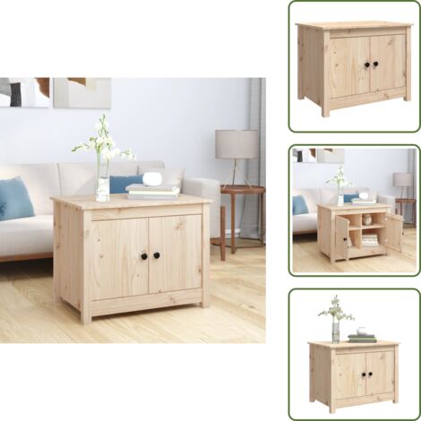 Tavolino con scomparti - vidaXL Tavolino da Salotto 71x49x55 cm in Legno Massello di Pino - Tavolino da salotto con spazio portaoggetti