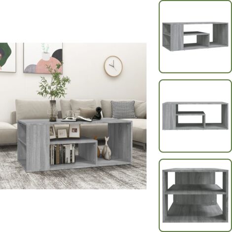 Tavolino con spazio portaoggetti - vidaXL Tavolino da Salotto grigio sonoma 100x50x40cm Legno Multistrato - Tavolino grigio sonoma