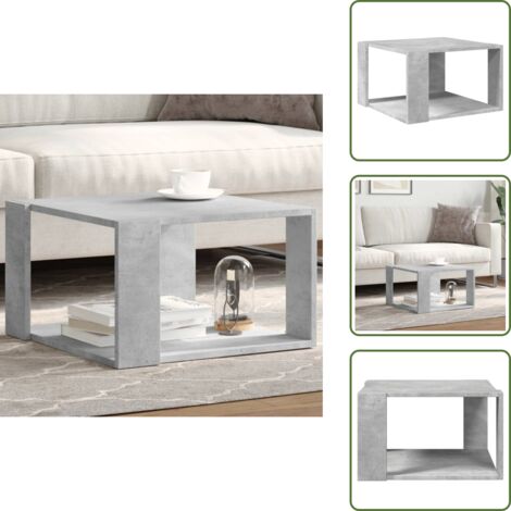 Tavolino con spazio portaoggetti - vidaXL Tavolino Salotto Grigio Cemento 51,5x51,5x30 Legno Multistrato - Tavolino da salotto con piano robusto