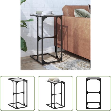 Tavolino con vetro trasparente -  Tavolino con Vetro Trasparente 40x30x61,5cm in Acciaio