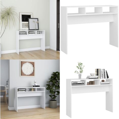 Tavolino Consolle Bianco 105x30x80 cm in Legno Multistrato - Tavolino ingresso - Tavolino da ingresso