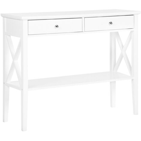 Tavolino consolle bianco con 2 cassetti Avenue