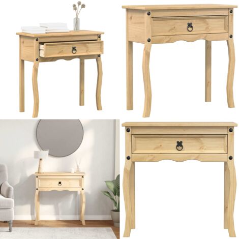 Tavolino Consolle Corona 73x35x73 cm in Legno Massello di Pino - Tavolo da ingresso - Tavolo da salotto