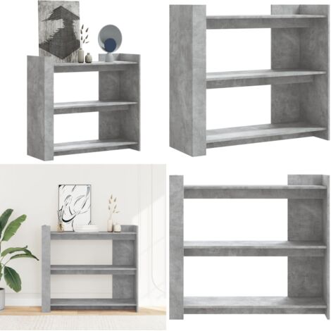 Tavolino Consolle Grigio Cemento 100x35x90 cm in Multistrato - Tavolo consolle grigio cemento - Tavolino in legno multistrato