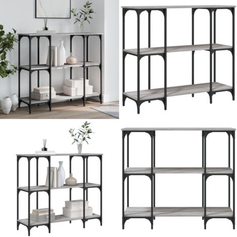 Tavolino Consolle Grigio Sonoma 102x35x90 cm Legno Multistrato - Tavolino consolle - Tavolino da soggiorno