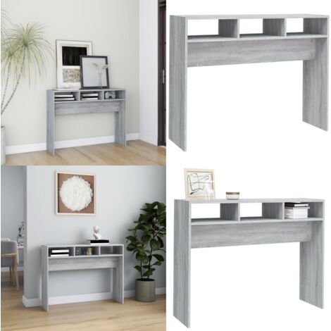 Tavolino Consolle Grigio Sonoma 105x30x80 cm Legno Multistrato - Tavolino da salotto - Tavolino da ingresso