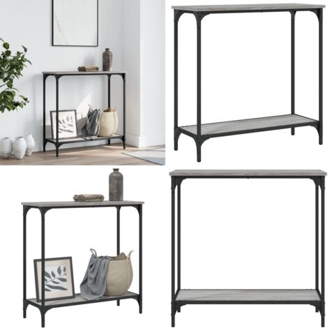 Tavolino Consolle Grigio Sonoma 75x30,5x75 cm Legno Multistrato - Tavolo da ingresso - Tavolo da soggiorno