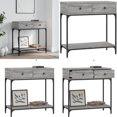 Tavolino Consolle Grigio Sonoma 75x34,5x75cm Legno Multistrato - Tavolino da ingresso - Tavolino da soggiorno