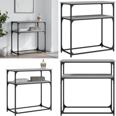 Tavolino Consolle Grigio Sonoma 75x35,5x75 cm Legno Multistrato - Tavolo da ingresso - Tavolo da soggiorno
