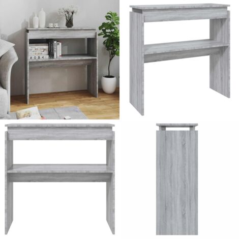 Tavolino Consolle Grigio Sonoma 80x30x80 cm Legno Multistrato - Tavolino in legno multistrato - Tavolino ingresso