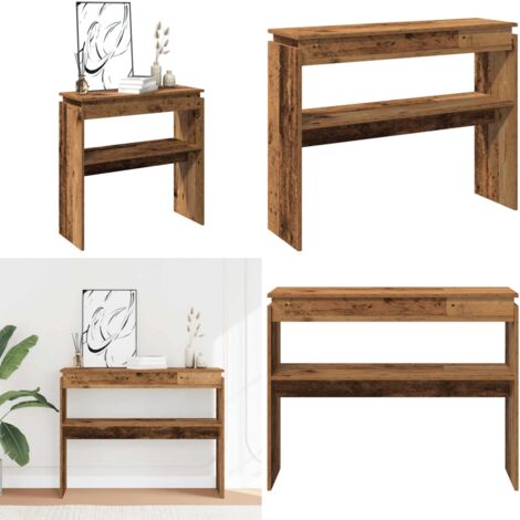 Tavolino Consolle Legno Antico 102x30x80 cm in Truciolato - Tavolo da ingresso - Tavolo da soggiorno