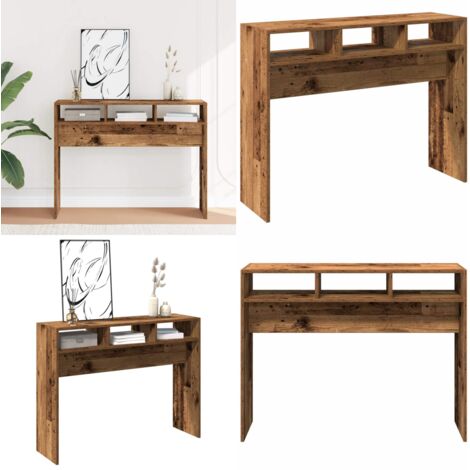 Tavolino Consolle Legno Antico 105x30x80 cm in Truciolato - Tavolino in truciolato - Tavolino da salotto