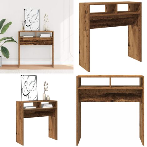 Tavolino Consolle Legno Antico 78x30x80 cm in Truciolato - Tavolino in truciolato - Tavolino da salotto