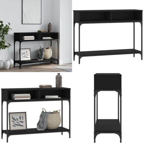 Tavolino Consolle Nero 100x30,5x75 cm in Legno Multistrato - Tavolino consolle - Tavolino in legno multistrato