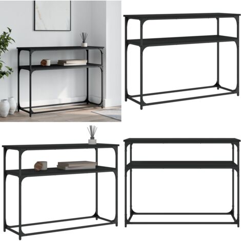 Tavolino Consolle Nero 100x35,5x75 cm in Legno Multistrato - Tavolo da ingresso - Tavolo da soggiorno