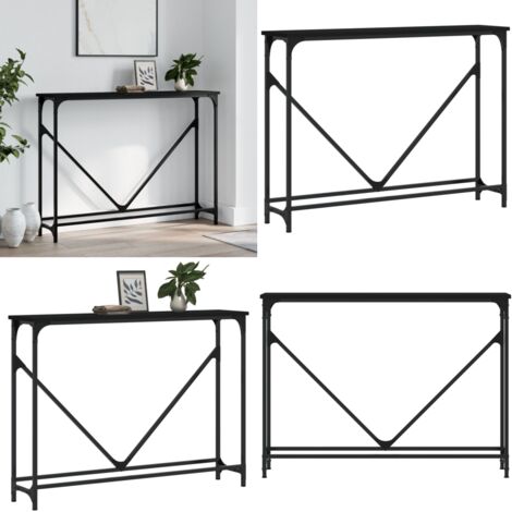 Tavolino Consolle Nero 102x22,5x75 cm in Legno Multistrato - Tavolo da ingresso - Tavolo da soggiorno