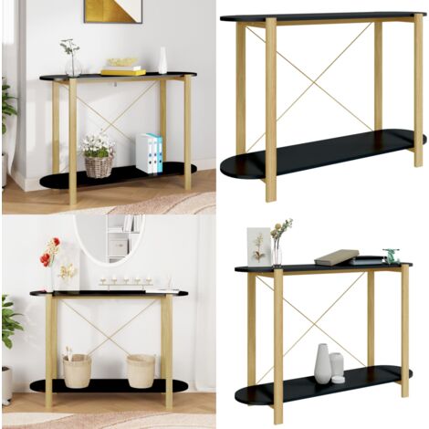 Tavolino Consolle Nero 110x38x75 cm in Legno Multistrato - Tavolino in legno - Tavolino nero