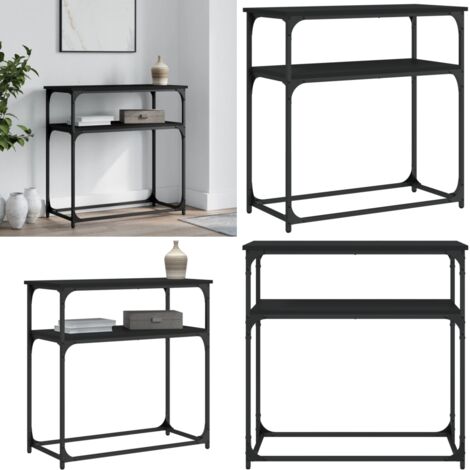 Tavolino Consolle Nero 75x35,5x75 cm in Legno Multistrato - Tavolo da ingresso - Tavolo da soggiorno