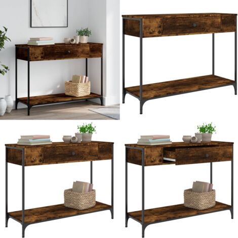 Tavolino Consolle Rovere Fumo 100x34,5x75cm Legno Multistrato - Tavolo da ingresso - Tavolo da soggiorno