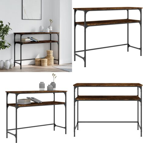 Tavolino Consolle Rovere Fumo 100x35,5x75cm Legno Multistrato - Tavolo da ingresso - Tavolo da soggiorno
