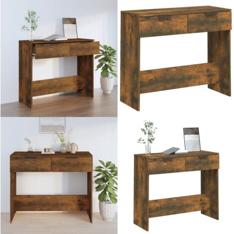 Tavolino Consolle Rovere Fumo 90x36x75 cm in Legno Multistrato - Tavolo da ingresso - Tavolino in legno