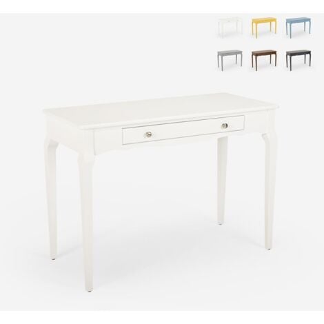 Tavolino consolle scrivania mobile ingresso shabby chic legno 106x47cm Toscano
