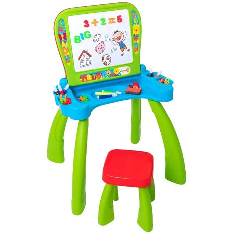 Lavagna Magnetica Bambini Hippo 2in1 Con Gessetti Cassino E Pennarelli