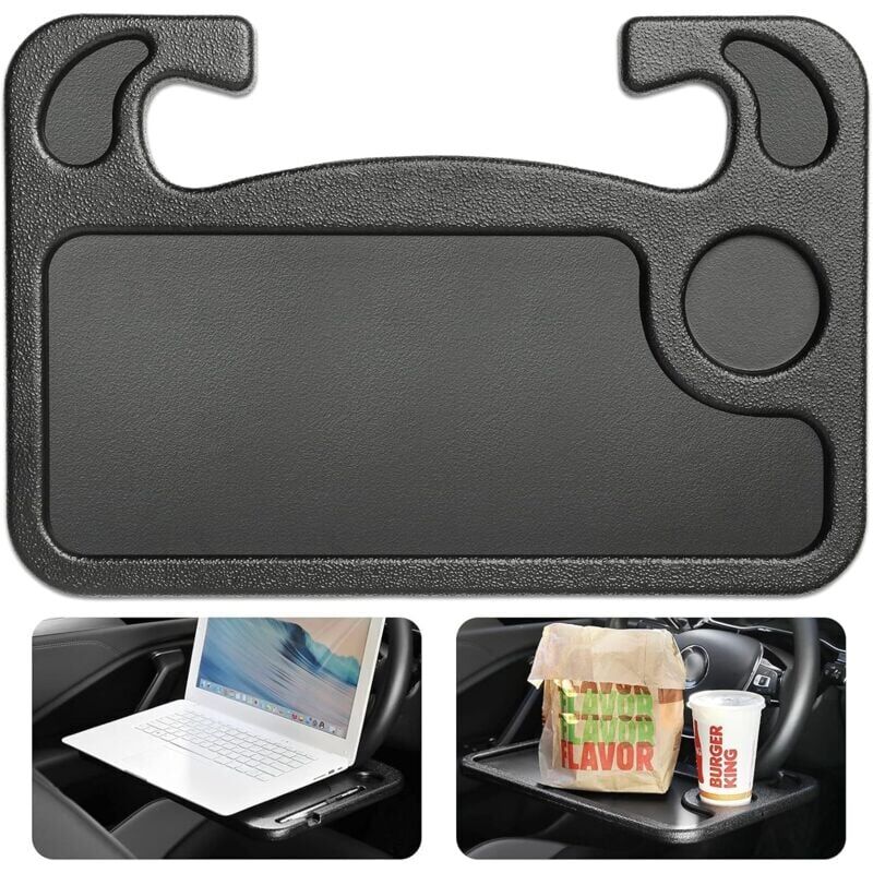 Image of Tavolino da auto per conducenti, tavolino da auto, tavolino da volante, tavolino da volante, supporto per laptop, si adatta al volante della maggior