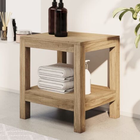 Tavolino da Bagno 45x35x45 cm in Legno Massello di Teak vidaXL