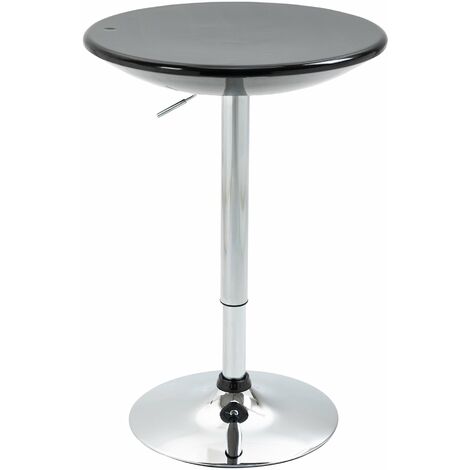Tavolino da Bar Ø61x76-97 cm in Acciaio e ABS Nero