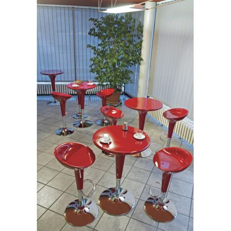 Tavolino da Bar in Abs Rosso con Alzata a Gas Tosini Hc 170R