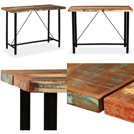 Tavolino da Bar in Legno Massello di Recupero 150x70x107 cm - Tavolo in legno massello - Tavolo industriale