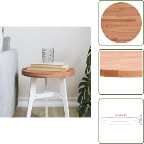 Tavolino da bar - vidaXL Piano per Tavolo Ø30x2,5 cm Rotondo in Legno Massello di Faggio - Tavolino di servizio