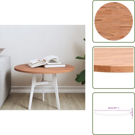 Tavolino da bar - vidaXL Piano per Tavolo Ø50x1,5 cm Rotondo in Legno Massello di Faggio - Tavolino di servizio