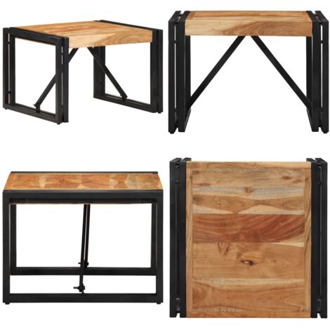 Tavolino da Caffè 50x50x35 cm Legno Massello di Acacia - Tavolo in legno - Acacia
