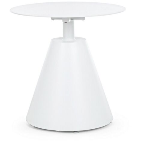 Tavolino da caffe "Aloha" per lettino da esterno e giardino Ø 50 cm in alluminio -Bianco