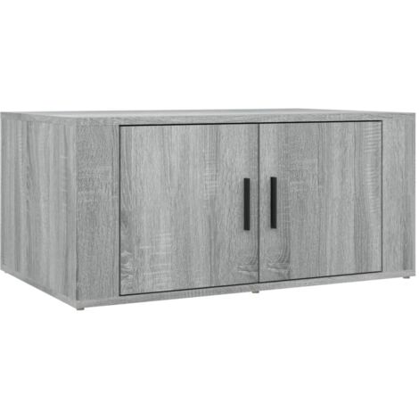 Tavolino da caffè con 2 scomparti 80 x 50 x 36 cm in legno ingegnerizzato grigio DEC040088
