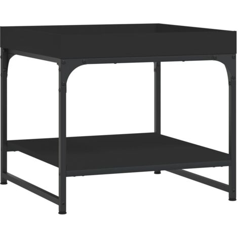 Tavolino da caffè con ripiano design industriale moderno 49,5 x 49,5 x 45 cm legno ingegnerizzato nero e ferro DEC039650