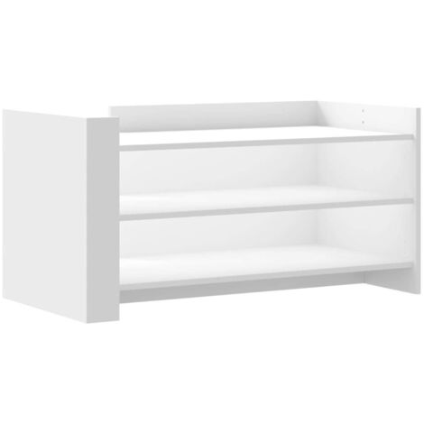 Tavolino da caffè dal design moderno con ripiani 100 x 50 x 50 cm in legno ingegnerizzato bianco DEC037798
