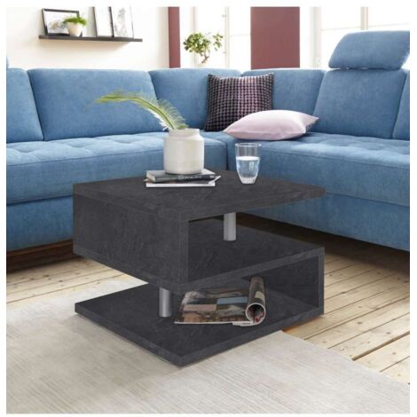 Tavolino da caffè doppio ripiano 55x55x41,5cm - ASTRA - Colore: report