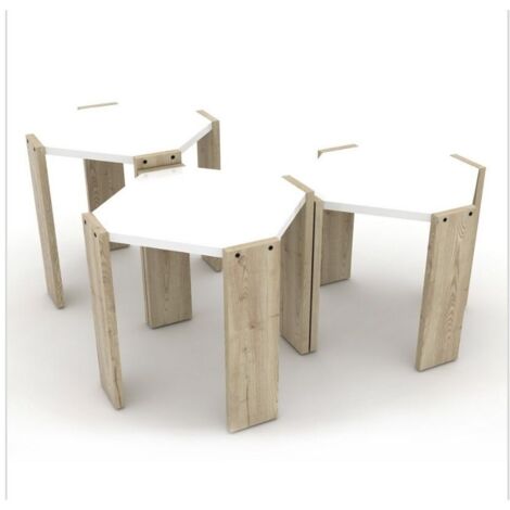 Tavolino da caffè impilabile 44,5x44,5x36 cm Nido Hansel rovere bianco