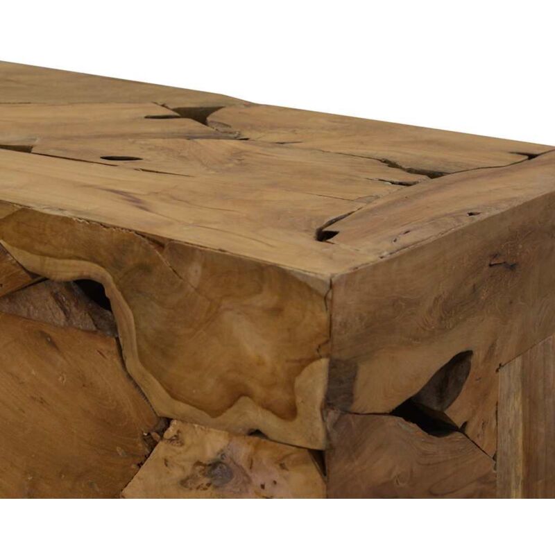 Tavolino da Caffè in Autentico Legno di Teak 90x50x35cm Marrone Tavolino da Caffè in Autentico Legno di Teak 90x50x35cm Marrone